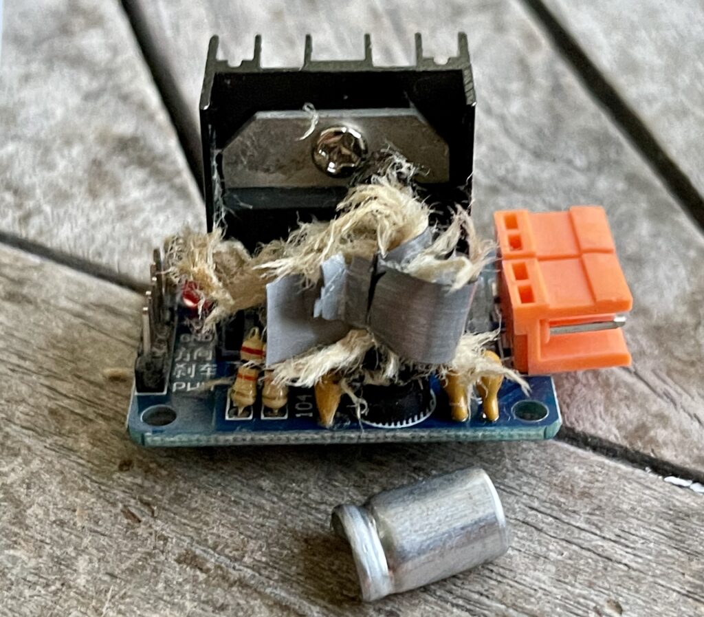 Exploded capacitor ...